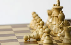 Wooden chess pieces