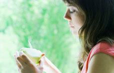 Girl eating apple
