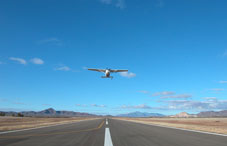 Airplane taking off from a runway