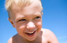 Young boy laughing