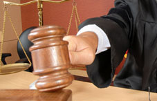 A judge banging a gravel