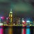 Colorful city skyline at night