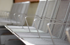 Steel chairs side-by-side 