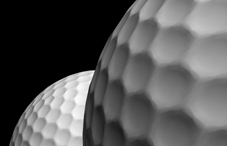 Close up of golf balls