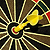 Dart in bullseye of dartboard
