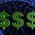 Dollar signs on brain