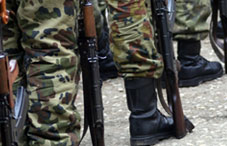 Military soldiers wearing camouflage