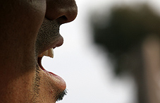 Closeup of talking mouth