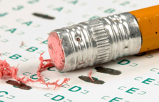 Pencil eraser on test
