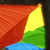 Closeup on rainbow kite