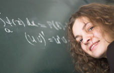 Young woman doing math