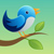Blue bird on limb