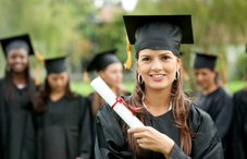 Graduates in cap and gown