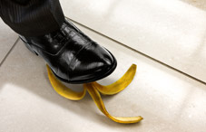 Stepping on bannana peel