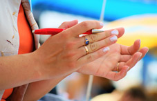 Student clapping