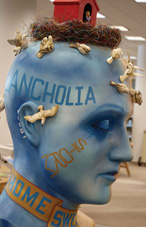 Artists Janice Kluge and Byron Sonnier created this head, titled Artists Janice Kluge and Byron Sonnier created this head, titled