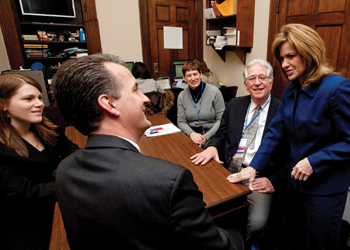 Rep. Lynn Jenkins (R-Kan.) Counter clockwise from Jenkins: Dr. David Hill; Dr. Theresa Coddington; Emily Mueller, legislative assistant to Jenkins; Dr. Adam Buhman-Wiggs (credit: APA photo)