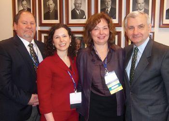 Left to right, Jack Hutson; Dr. Wendy Plante; Dr. Leslie Feil; Sen. Reed (credit: APA photo)