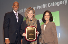APA CEO Dr. Norman Anderson and APA President Dr. Melba J.T. Vasquez present a 2011 Psychologically Healthy Workplace Award to Connie Roy-Czyzowski (center) of Northeast Delta Dental of Concord, N.H. (credit: Tracey Brown)