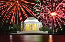 Fireworks over Jefferson Memorial