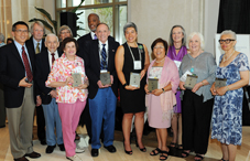 APF honored its 2011 Major Donors and Legacy Club Members: from left to right, Dr. Terry Gock, Dr. W. Bruce Walsh, Dr. Lee Gurel, Dr. Florence L. Denmark, Dr. Linda Forrest, Dr. Norman B. Anderson, Dr. Charles L. Brewer, Dr. Tania Israel, Dr. Jean Lau Chin, Dr. Mary Beth M. Cresci, Dr. Marsha McCary and Dr. Dolores O. Morris. (credit: Stephanie Gross)
