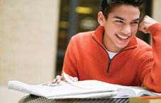 Teen studying