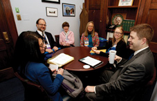 Washington Psychological Association members met with the staff of Rep. Jim McDermott (D-Wash.) to explain how unnecessary supervision requirements due to psychologists' exclusion from the physician definition hamper the provision of psychological services and increase costs for Medicare patients. From left to right: Dr. Cheryl Lamin, Dr. Doug Wear, Dr. Lucy Homans, Dr. Maile Bay and Dr. Samantha Slaughter.