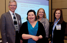 From left to right: Dr. Frank V. deGruy, of the University of Colorado School of Medicine, Dr. Robin Henderson, of the Central Oregon Health Council, Rebecca B. Chickey, of the American Hospital Association, and Dr. Elizabeth Winkelman, of APA’s Practice Directorate.
