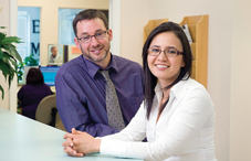 Dr. Jonathan Schwartz and second-year doctoral student Laura James (credit: Bruce Berman)
