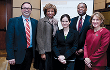 Presenters from the workshop, “Clinical Practice Guidelines as Used in Health Care,” from left: Dr. Andrew Bertagnolli, principal consultant-Integrated Behavioral Health Care Management Institute, Kaiser Permanente; Dr. Rhonda Robinson-Beale, chief medical officer, external affairs, Optum, Behavioral Division; Dr. Raquel Halfond, project officer for APA Practice Directorate’s Practice Research and Policy office; Dr. Arthur C. Evans Jr., commissioner, Philadelphia Department of Behavioral Health and Intellectual DisAbility Services; and Dr. Lynn Bufka, APA’s assistant executive director for practice research and policy, APA Practice Directorate.