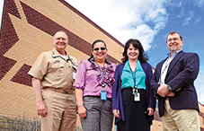 RxP in action at the Crow/Northern Cheyenne Indian Health Service Hospital: From left to right, Dr. Michael Tilus, Deborah Russell, Dr. Marie Greenspan and Dr. Earl B.H. Sutherland Jr. (credit: John Warner)