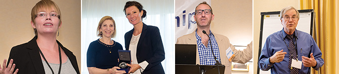 (L to R): Dr. Anastasia Salter; APA President Dr. Nadine J. Kaslow recognizes Kelly Brown; Dr. A. Jordan Wright; Dr. Victor Benassi (credit: Nick Crettier)