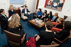 Members of the Connecticut Psychological Association meet with Sen. Chris Murphy (D–Conn.) (top center) to discuss Medicare reimbursement for psychologists.