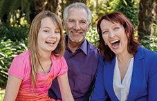 Coble-Temple with her husband, Bob Temple, and their daughter Kathryn, 11