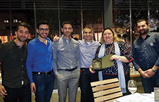 Dr. Brigitte Khoury (second from right) receives the first Leader in LGBT Healthcare Equality Award from members of LebMASH, a nongovernmental agency in Lebanon devoted to improving the sexual and general health of LGBT people and others. The group honored Khoury for her comprehensive work in improving access to and quality of care for LGBT people in the country, where homosexuality is still illegal.
