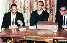 Dr. Joseph White (left) with Malcolm X (center) in 1968.