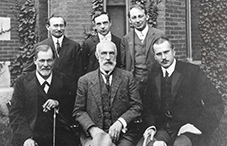 APA’s first president G. Stanley Hall (front row, center) with early-20th century psychology luminaries Sigmund Freud (front row, left) and Carl Jung (front row, right) at Clark University, 1909. APA’s first president G. Stanley Hall (front row, center) with early-20th century psychology luminaries Sigmund Freud (front row, left) and Carl Jung (front row, right) at Clark University, 1909.
