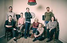 Staff at IntraSpectrum Counseling in Chicago meet regularly to hash out difficult cases in depth. From left to right: Rena McDaniel, Caleb Collins, Iggy Ladden, Dr. Jamie Gayle, Erica Steenbergen, Dr. Lindsay Doyle, Devon Migues and Dr. Cynthia Doodeman. (Photo by Jeff Sciortino