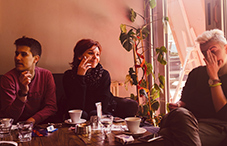 Another photo from the project shows evidence of the country’s high unemployment rate—people lounging at cafes during the day instead of holding jobs.