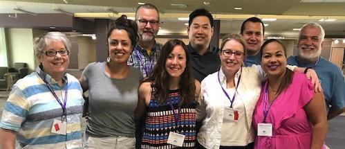 Linda Woolf, Nora Berdelle, Steve Jones, Nicole Bardoulas, Wayne Ha, Tammy Hughes, Carlos Montalvan, Yadira Sánchez, Sylvan Tauber (L-R)