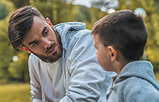 Father talking with child