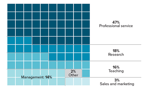 Work Activity for Psychology Doctorate/Professional Degree Holders, 2015