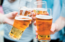 Drinking beer