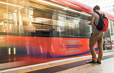 Man waiting for a train