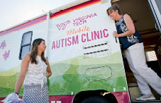 Angela DahiyaSingh (left) with Jennifer Scott (right), the Mobile Autism Clinic’s rural outreach coordinator and driver. 