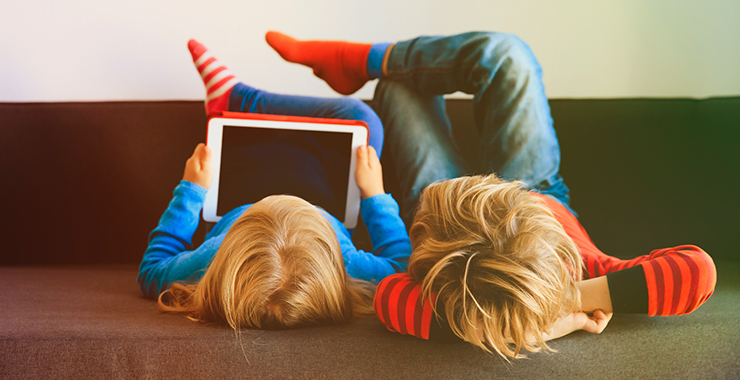Children spending time on a tablet