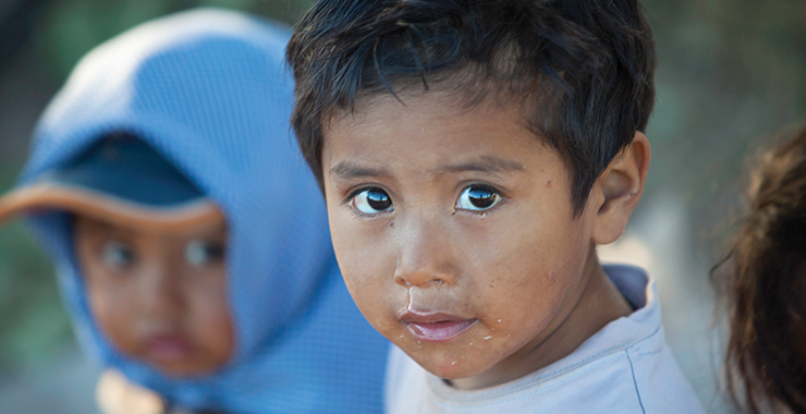 Group of young, immigrant children.