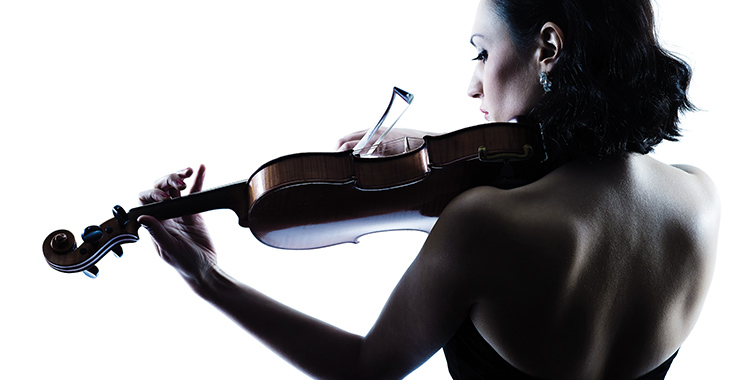 Woman playing the violin.