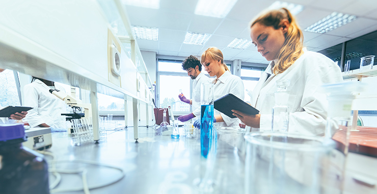 Team of scientists in a lab.