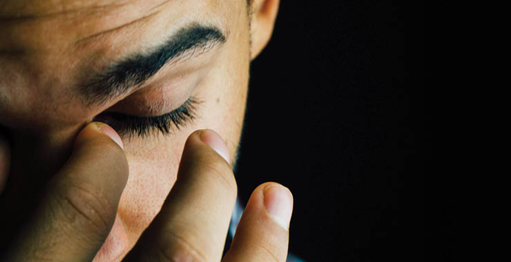 Monitor on Psychology: June; young man with eyes closed